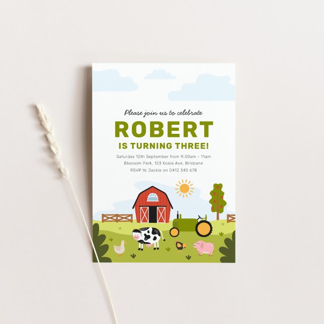 Barnyard Boskap inbjudan på födelsedagen (Skapare uppladdad)