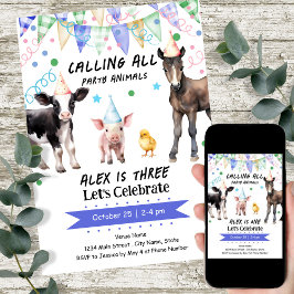 Barnyard Boskap Inbjudningar