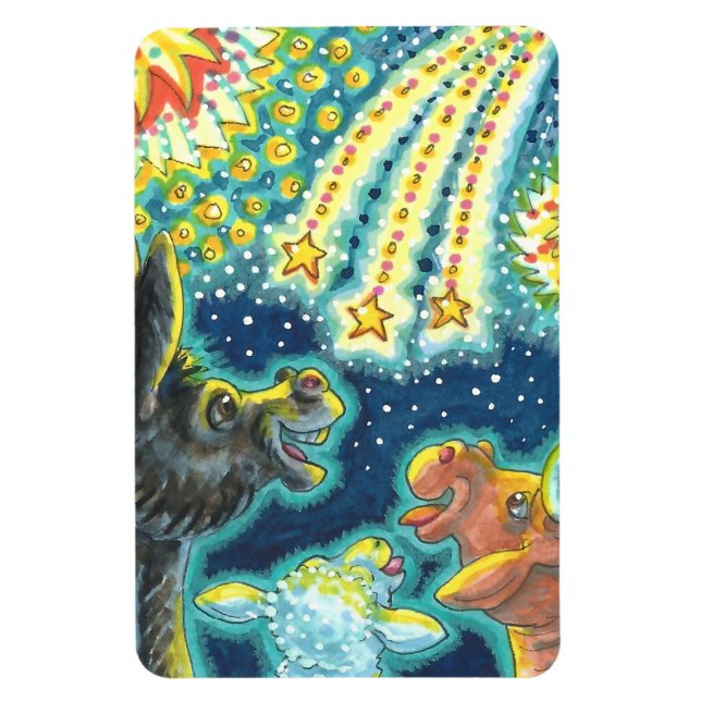 BARNYARD BOSKAP PÅ FJÄRDE JULY FUNNY Cute Magnet (Vertikal)