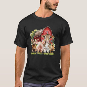 Barnyard Buddies Cute Goat Gris Hen på gården T Shirt