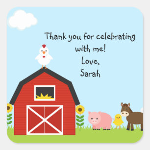 Barnyard Buddies Square Sticker Fyrkantigt Klistermärke