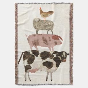 Barnyard Buds - Cow, Gris, får och Hen Filt