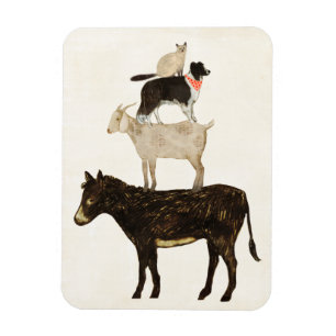 Barnyard Buds - Donkey, Goat, Hund, Cat Magnet