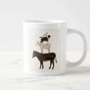 Barnyard Buds - Donkey, Goat, Hund, Kat Jumbo Mugg