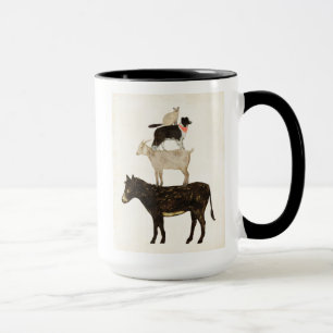 Barnyard Buds - Donkey, Goat, Hund, Kat Mugg