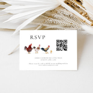 Barnyard Chicken Bröllop QR Code OSA kort
