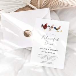 Barnyard Chicken Bröllop Rehearsal Middag Inbjudningar