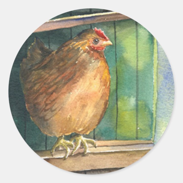 Barnyard Chicken Runt Klistermärke (Framsida)