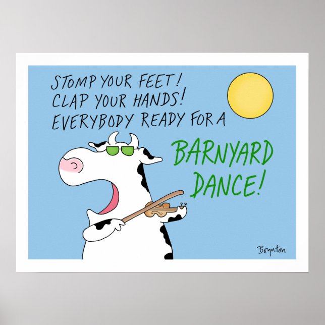 Barnyard Dance Fiddle Cow av Sandra Boynton Poster (Framsidan)