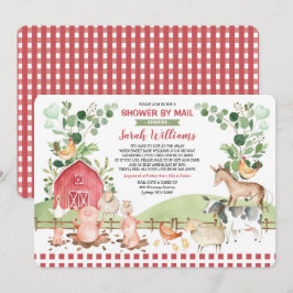 Barnyard-djur i Cute Farm Shower by Mail Inbjudningar