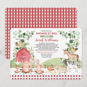 Barnyard-djur i Cute Farm Shower by Mail Inbjudningar