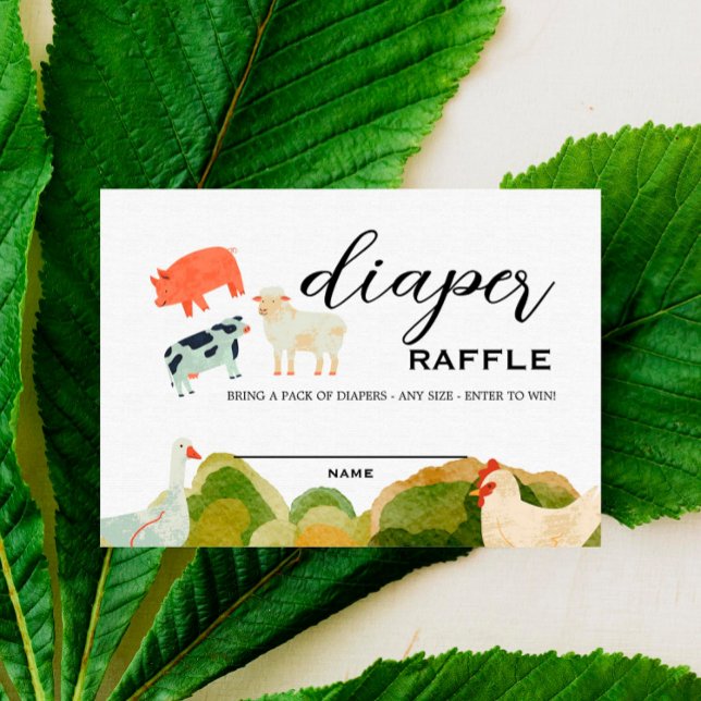 Barnyard-djur - kort för hårklämning av raffle (Skapare uppladdad)