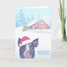 Barnyard Farm Gris julkort God jul Kort