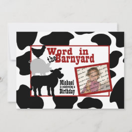 Barnyard Födelsedagsfest med Photo Inbjudningar