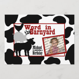 Barnyard Födelsedagsfest med Photo Inbjudningar