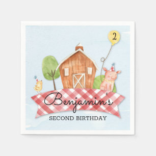 Barnyard Födelsedagsfest Napkin Pappersservett