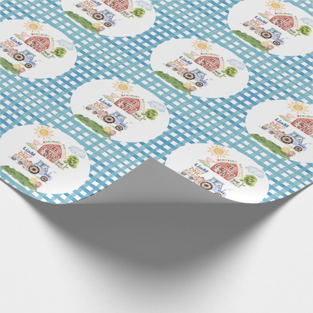 Barnyard Fun 1st Birthday Presentpapper (Hörn)