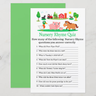 Barnyard Nursery Rhyme Quiz babyduschspel