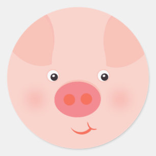Barnyard Piggy Runt Klistermärke