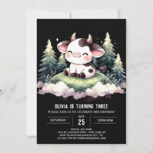 Barnyard Printable Cow Birthday Inbjudningar