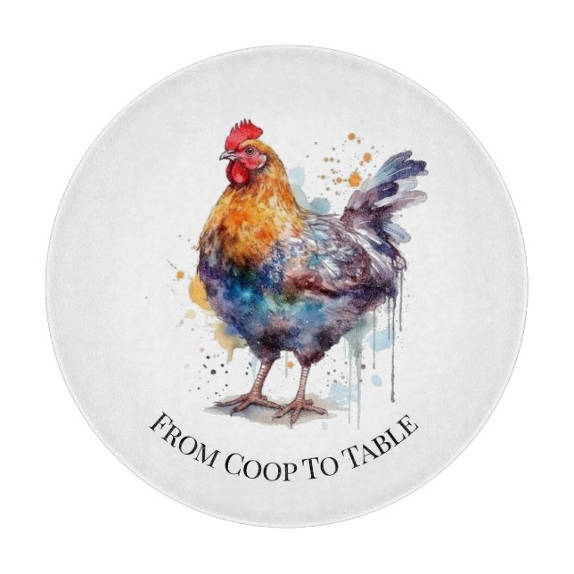 Barnyard Splendor: Watercolor Hen, anpassningsbar (Framsidan)