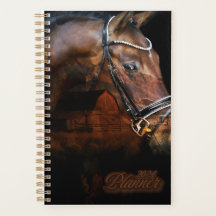 Barnyard Stil Planner with Horse and Barn and Barn