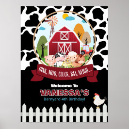 Barnyard Welcome Birthday Poster