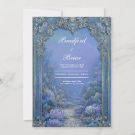 Barock Blå Lavendel Frusen Fantasi Bröllop Inbjudningar