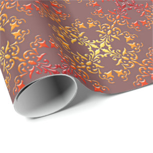 Barock blom- design presentpapper