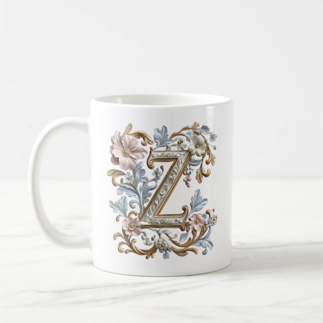 Barock bokstav 'Z' mugg för en kaffefurstinna (Vänster)