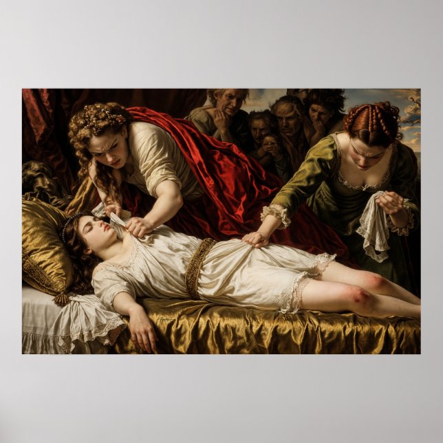 Barock Dramamålning Klassisk Svårupplöst Känslosce Poster (Framsidan)