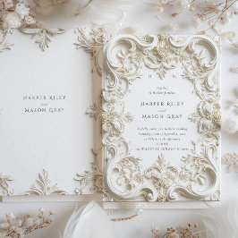 Barock Elegant Bröllopsinbjudan i Ram Inbjudningar