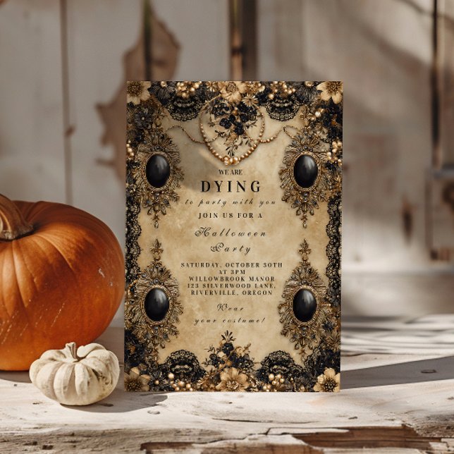 Barock gotisk Halloween-natt Inbjudningar (Skapare uppladdad)