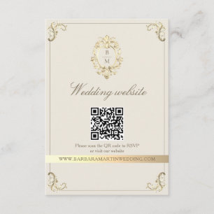Barock Guld QR-kod Bröllop Tilläggskort