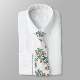 Barock Gyllene Blommig Elegant Bröllop Slips