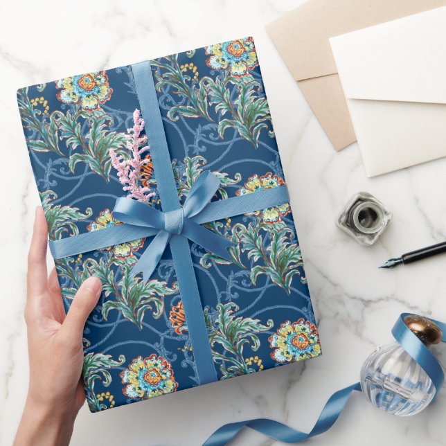 Barock gyllene blomster elegant  presentpapper (Gifting)