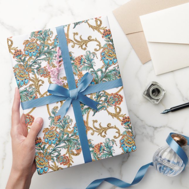 Barock gyllene blomster elegant  presentpapper (Gifting)