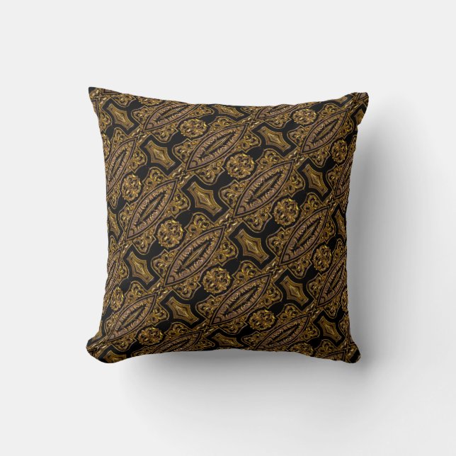 Barock gyllene ornamentalmönster kudde (Framsida)