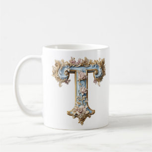 Barock initial 'T' mugg för en kaffepreinsessa