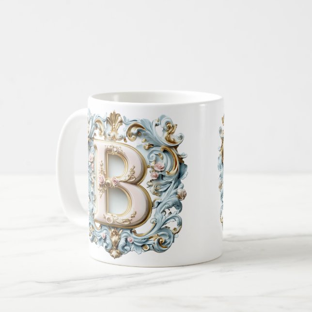 Barock Monogram 'B' Mugg för en kaffefurstinna (Framsida vänster)