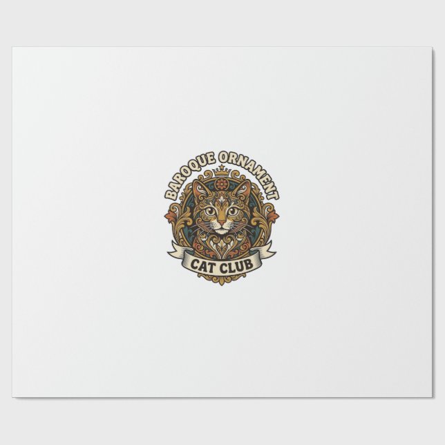 Barock Ornament Katt Katt Älskare Present - Barock Presentpapper (Platt)