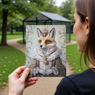 Barock Rävgudinne Porträtt Design Vykort