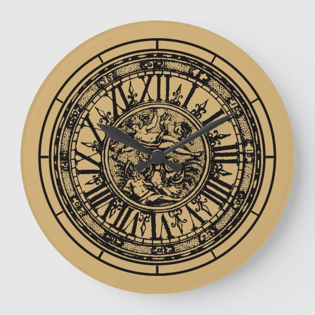 Barock Rokoko ca 1703 utskriftsmall Stor Klocka (Framsida)