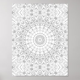 Barock Rullande mönster Färgningssida Konstverk Poster