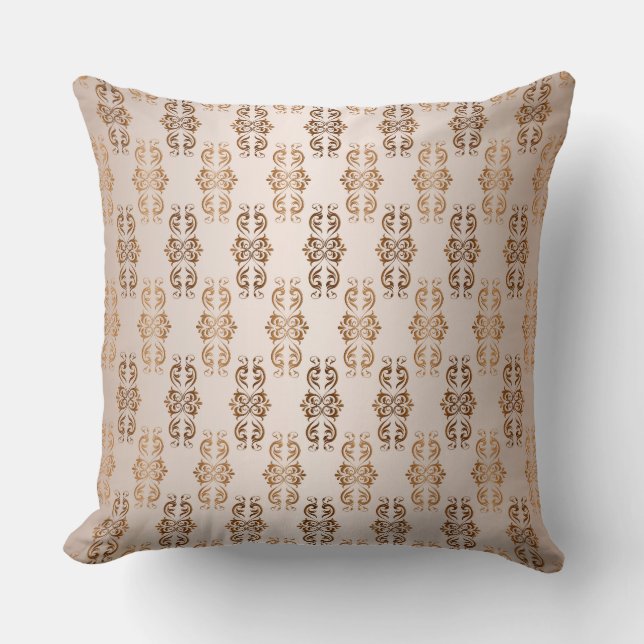 barock stil gradient beige  mönster. kudde (Framsida)