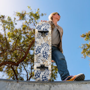 Barock stil retro klassiskt mönster mini skateboard bräda 18,5 cm