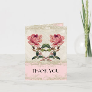 Barock stil Vintage Rosa Tacksamt-brevpapper Tack Kort