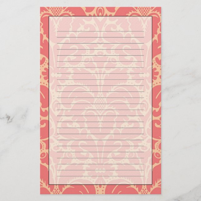 Barock stildamastbakgrund brevpapper (Framsida)