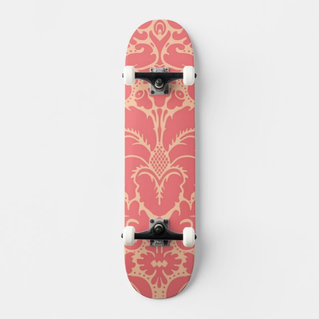 Barock stildamastbakgrund skateboard bräda 20,5 cm (Framsida)