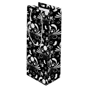 Barock Svart Damask Växter